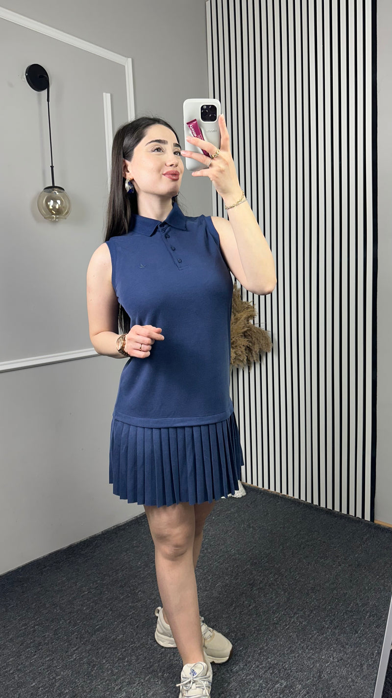 Muadil Marka Eteği Pileli Tencel Elbise